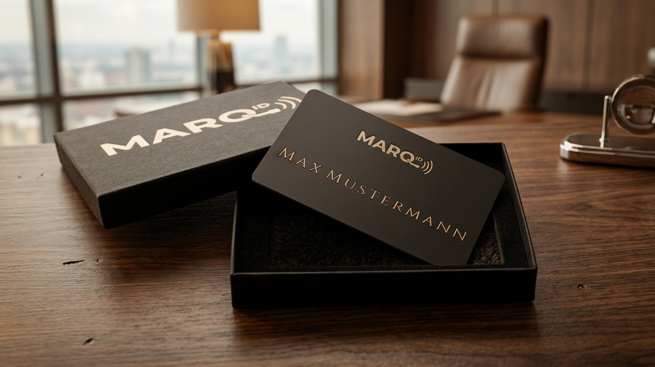 Edelstahl NFC Visitenkarte obsidian mattschwarz