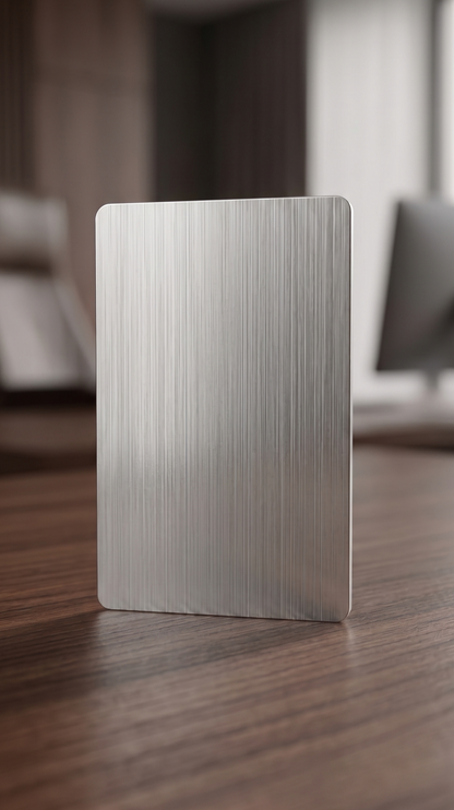 Edelstahl NFC Visitenkarte platinum silber blank